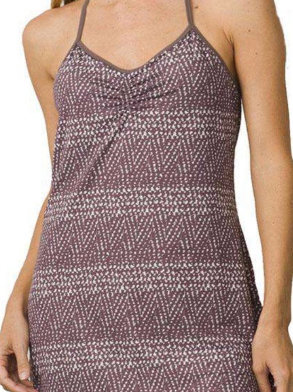 Prana Elixer Spaghetti Strap Printed Tank Dress in Mauve